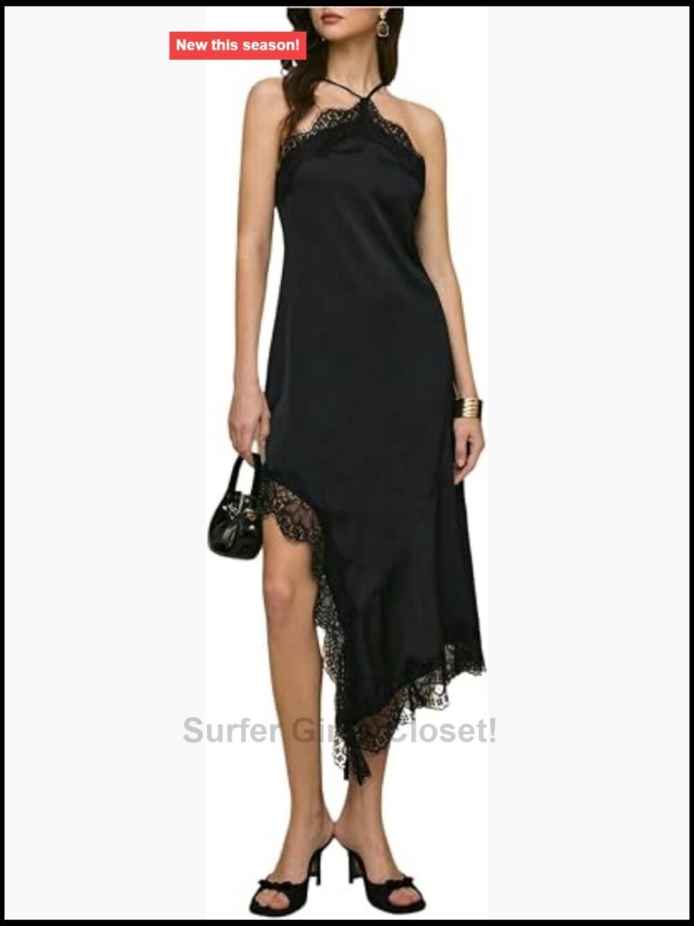 Satin Halter Dress Backless Asymmetrical High Low Maxi Party